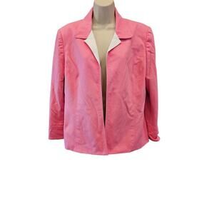 Kasper vintage sz 18 bubble gum pink blazer business career casual long sleeve #